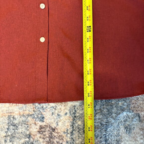 Lands End Women's Plus 365 Tab-Sleeve Button-Front Tunic Shirt Top 2X Brick Red - Picture 11 of 11